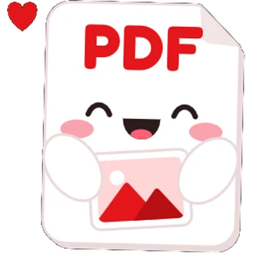 The PDFriend mascot, a white PDF page, hugs itself